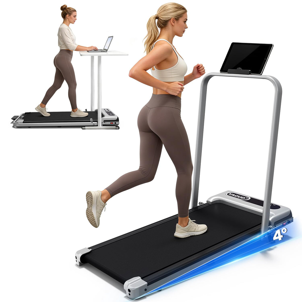 YAGUD Walking Pad Treadmill for Home Office & Jogging