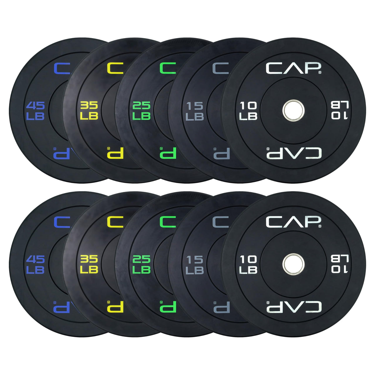 CAP BARBELL CAP 2-Inch Olympic Bumper Plate Set | 100-370 lbs