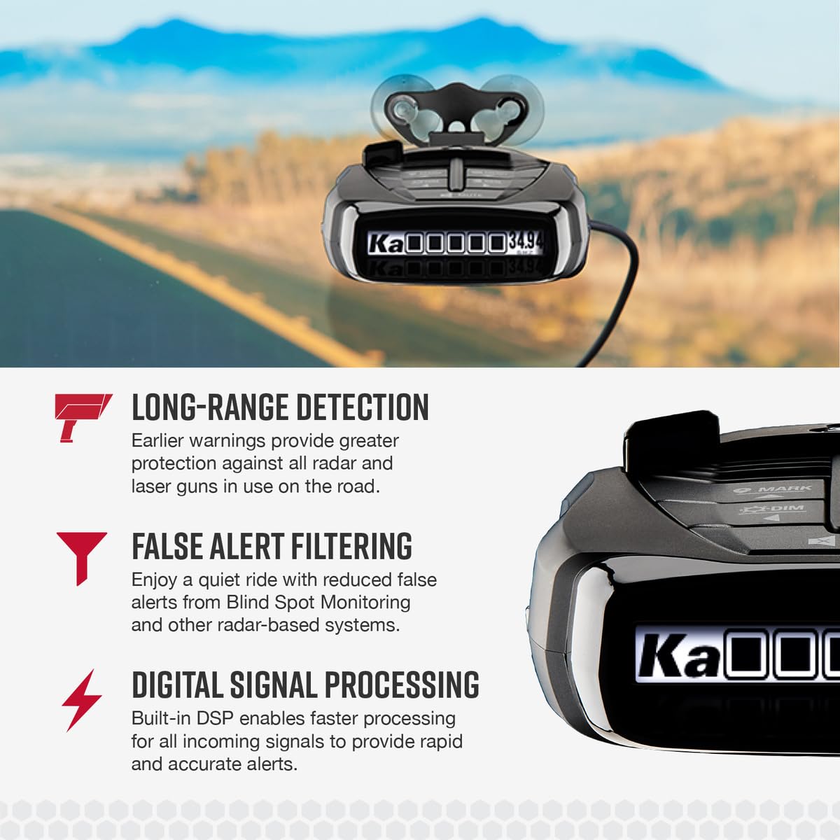 COBRA RAD 480i Laser Radar Detector - Long Range, Bluetooth