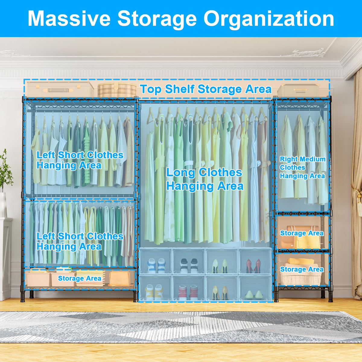ULIF E10 Freestanding Clothes Rack with Adjustable Hanger