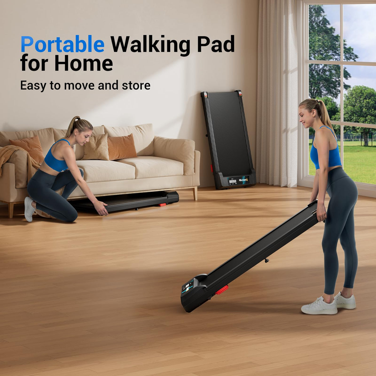 YUEJIQI Walking Pad Treadmill for Home Office with Incline