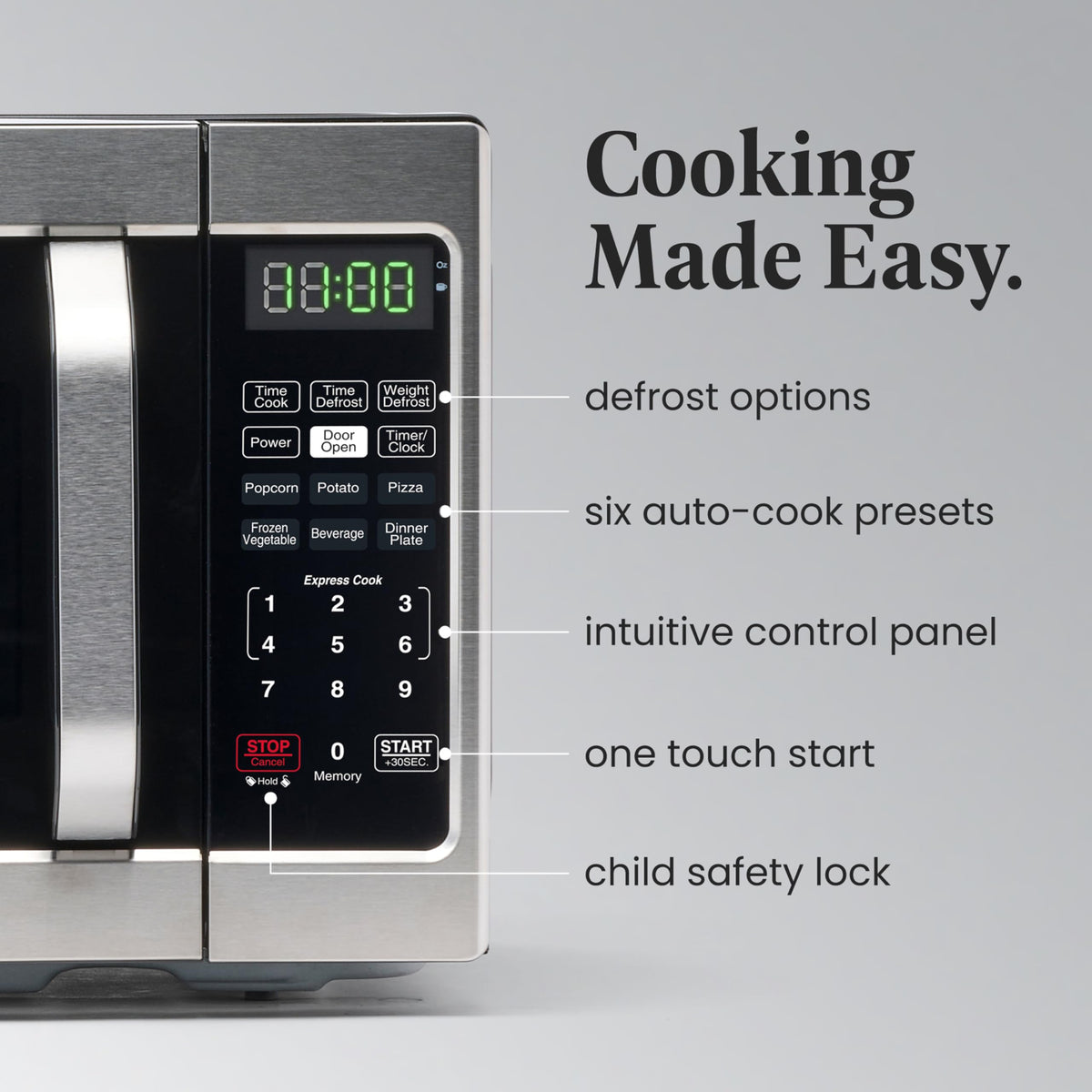 FARBERWARE 0.7 Cu. Ft. Microwave Oven – 700W, Auto Cook, Stainless