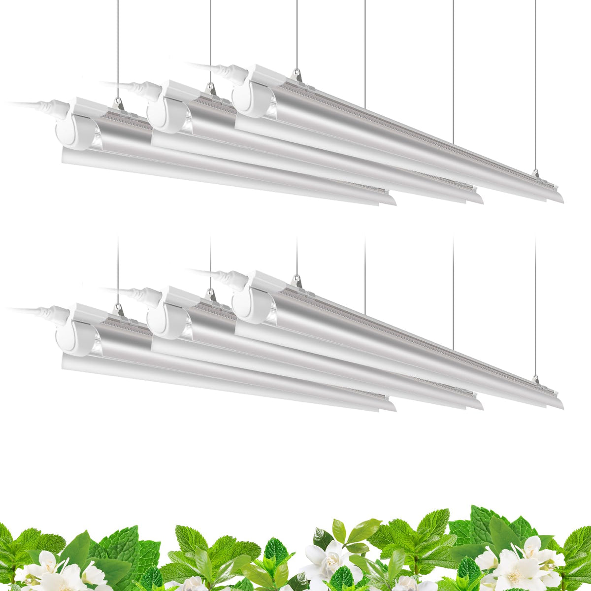 BARRINA T8 LED Grow Light Strips - Full Spectrum 5000K, 6-Pack