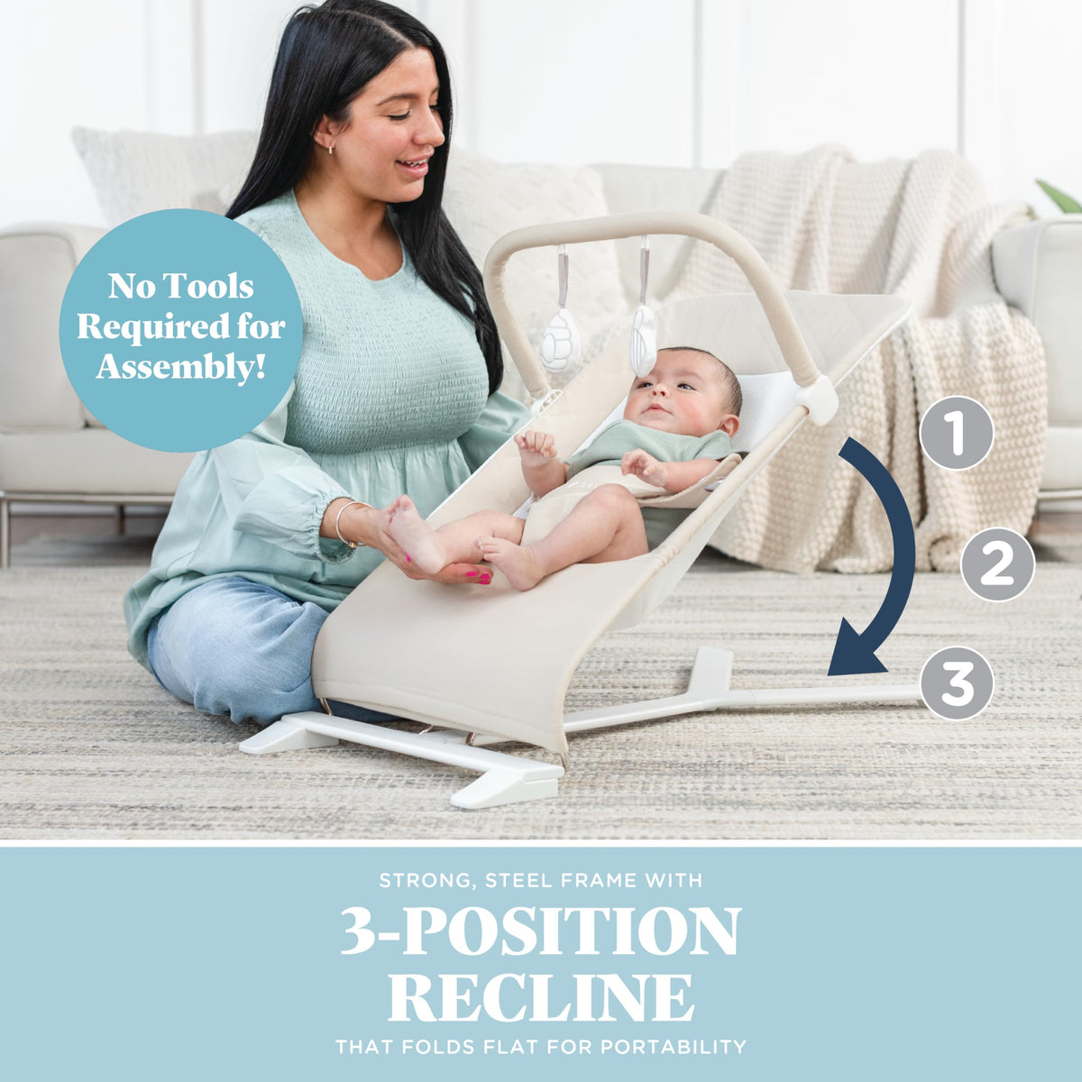 BABY DELIGHT Alpine Deluxe Portable Bouncer for Infants, Organic