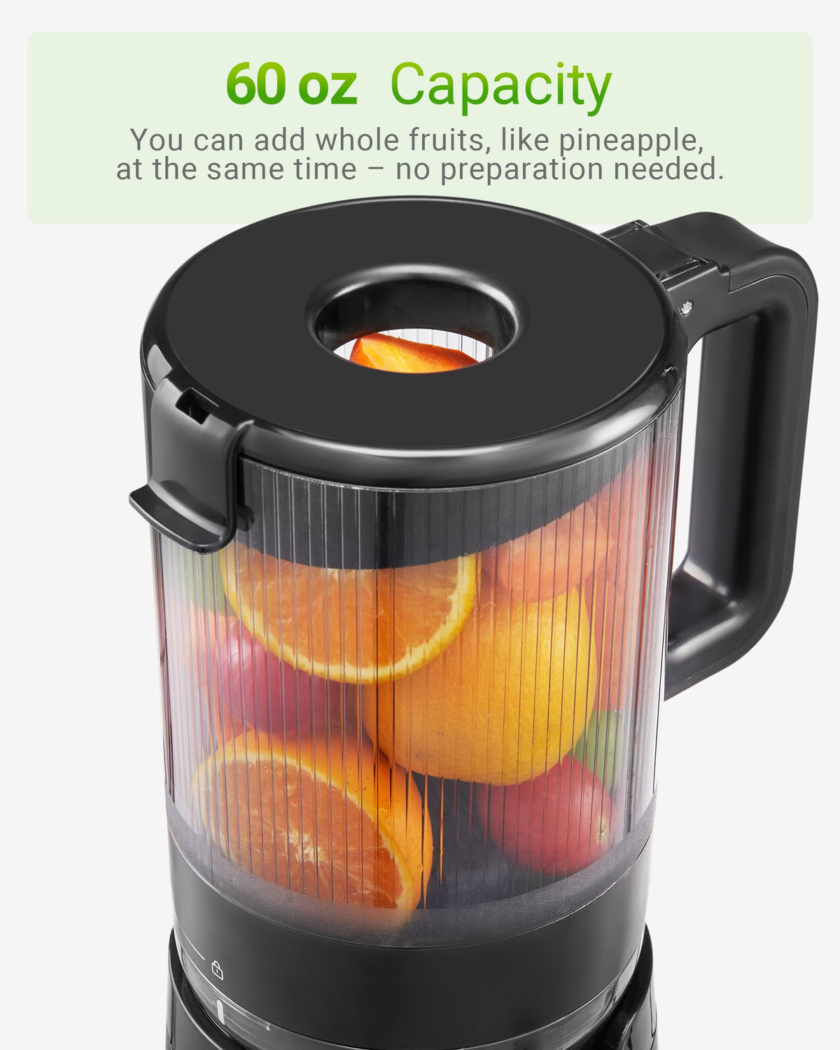 TUUMIIST Cold Press Juicer with 5.3" Feed Chute - Black
