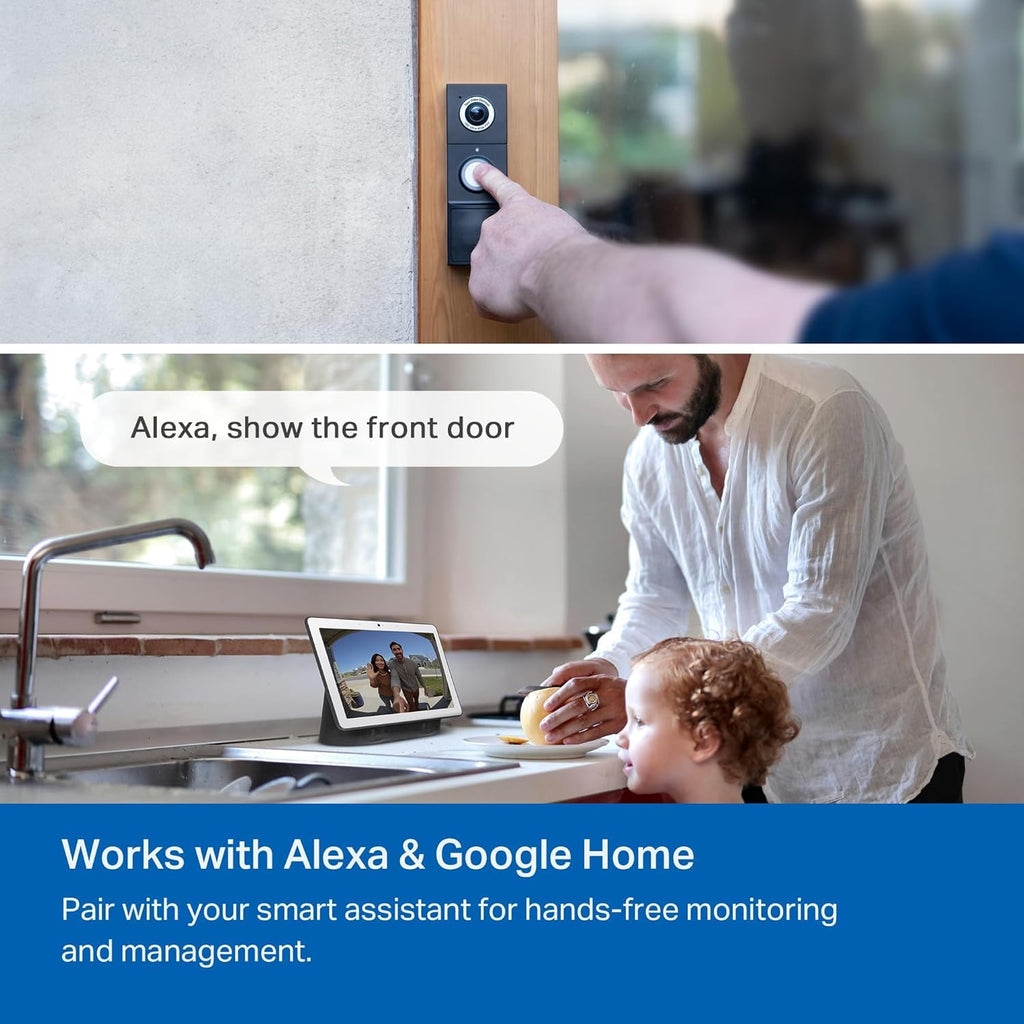 TAPO 2K Smart Video Doorbell with Chime - Wired/Battery Powered