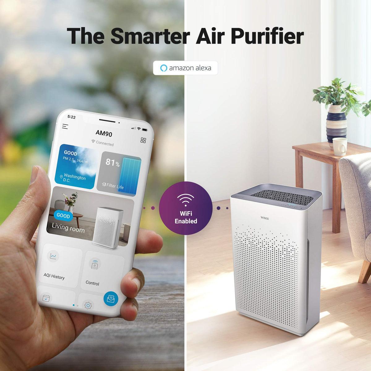 WINIX AM90 Air Purifier for Home up to 1740 Ft²