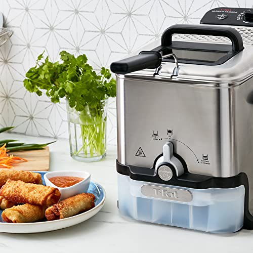 T-Fal Ultimate Steel Deep Fryer with Basket 3.5 Liter Oil and 2.6 Pound Food Capacity