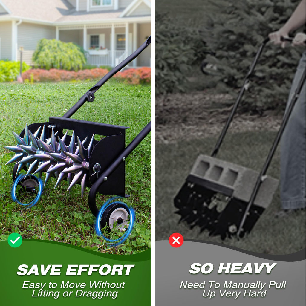 SUCHTALE 18-Inch Heavy Duty Push Spike Lawn Aerator
