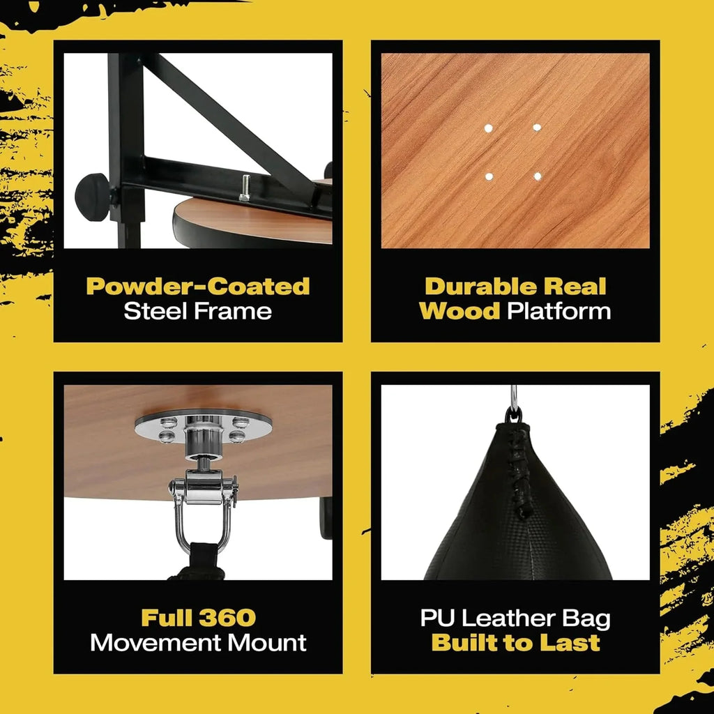 Speed Bag, Speed Bags for Boxing, Speed Bag Platform, Boxing Speed Bag, Speed Bag Boxing, Speedbag, Speed Punching Bag, Speed Bag Mount, Wall Mount Kit, Adjustable Height, Black Swivel Speed Ball