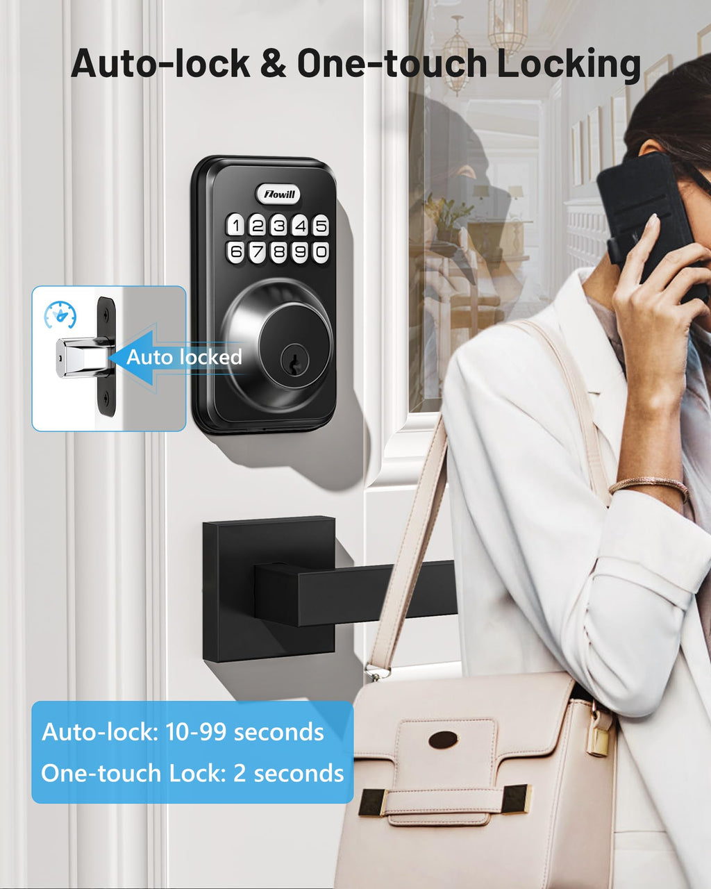 ZOWILL Keyless Entry Door Lock with Electronic Keypad