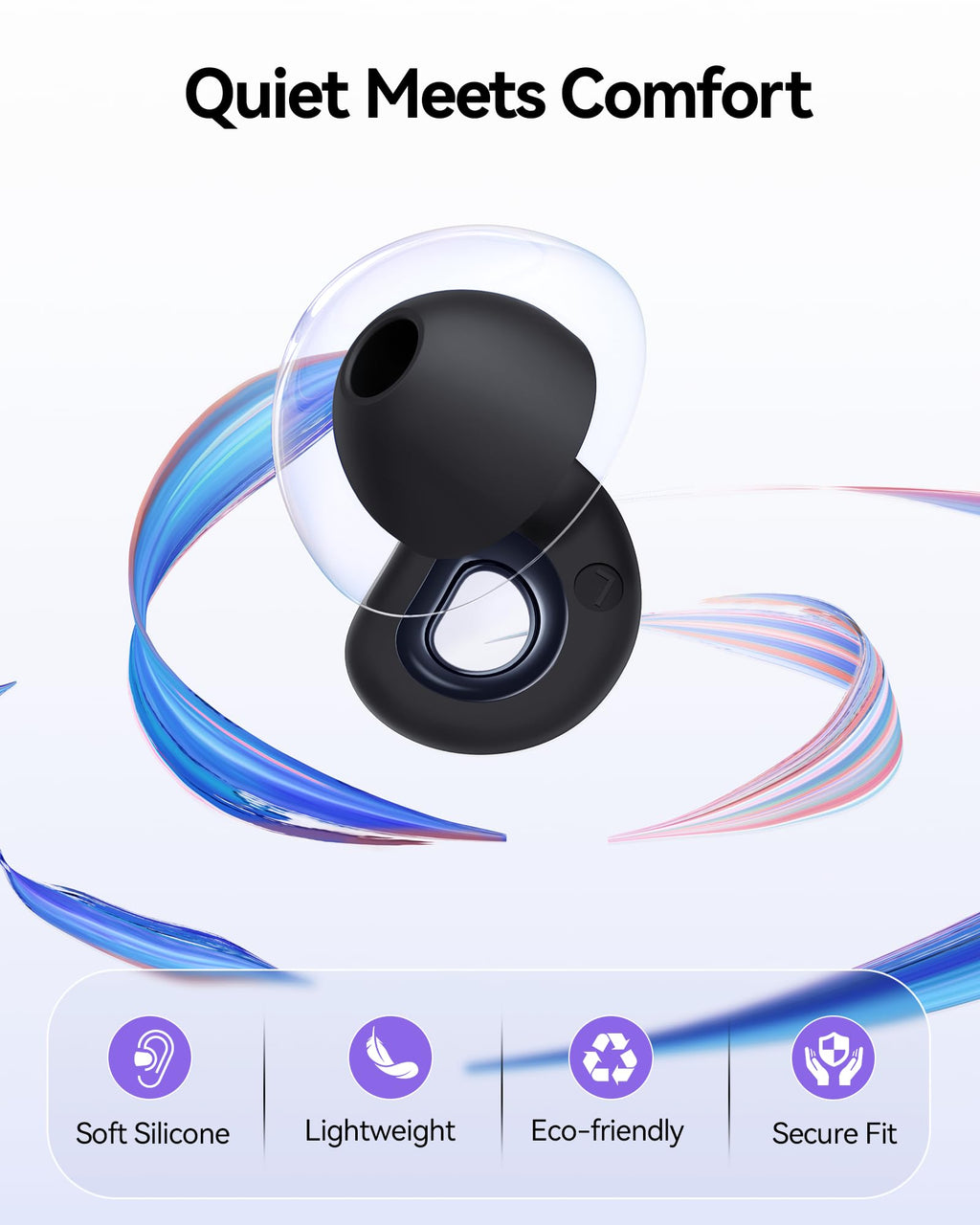 BIGOOD Ear Plugs for Sleeping - 50dB Noise Cancelling
