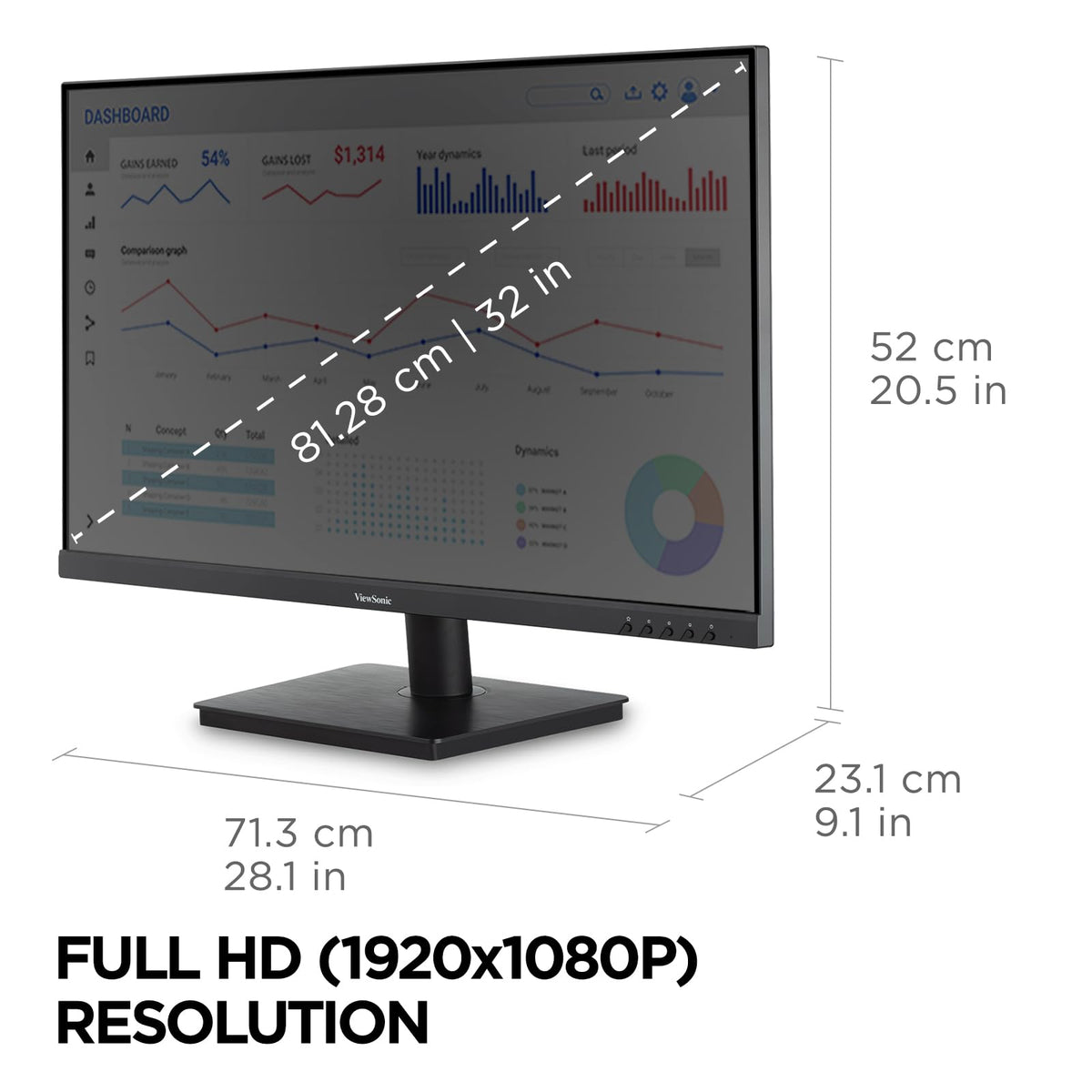VIEWSONIC VA3209M 32" 1080p IPS Monitor with HDMI & VGA