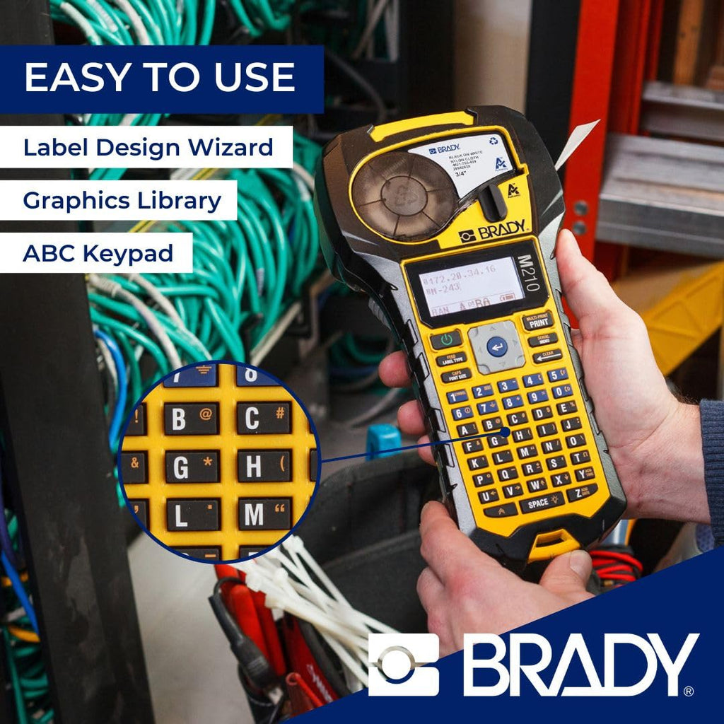 BRADY M210 Portable Label Printer - Multi-Line, 6-40 Point Font