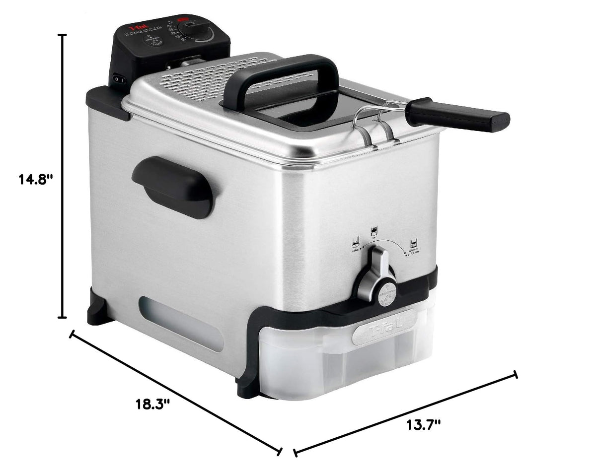 T-FAL 3.5L Stainless Steel Deep Fryer with Oil Filtration