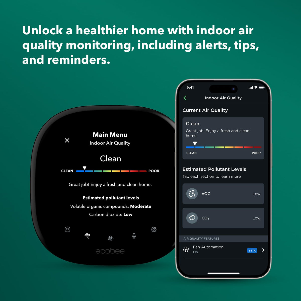 ECOBEE Smart Thermostat with Sensor & Air Quality Monitor