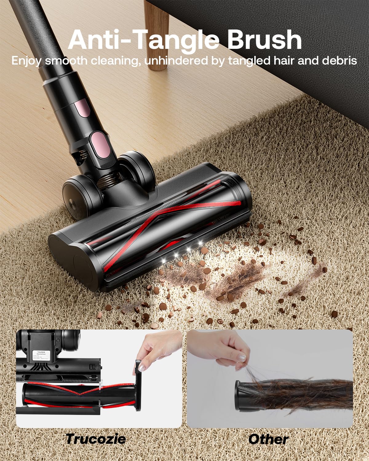 TRUCOZIE Cordless Vacuum Cleaner - 40Kpa Self-Standing 8-in-1