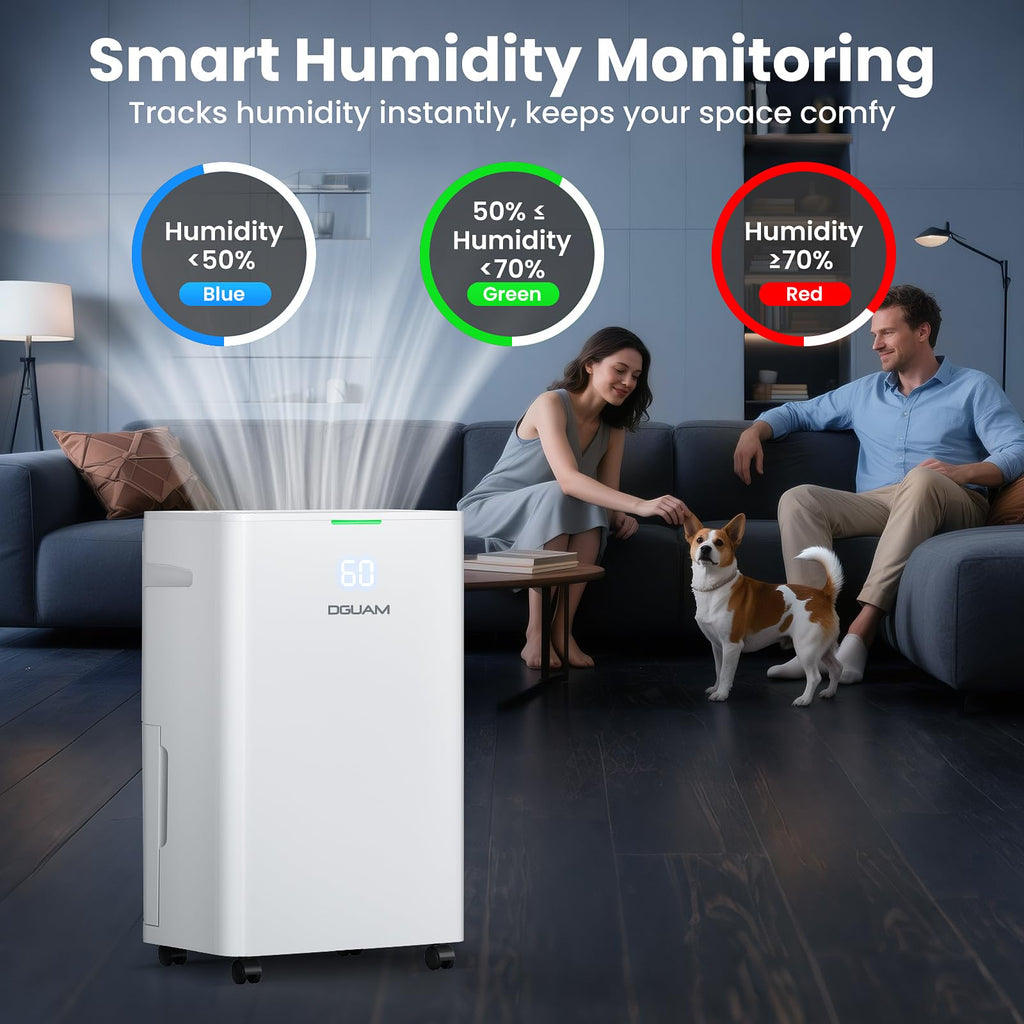 DGUAM 4500 Sq. Ft Dehumidifier, 80 Pint/Day for Home