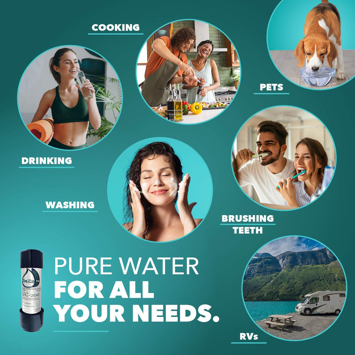 CUZN Under Sink Water Filter - NSF Certified, Reduces Contaminants