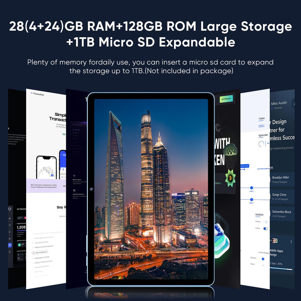 WXUNJA Android 16 Tablet - 11" Octa Core, 128GB, 8000mAh