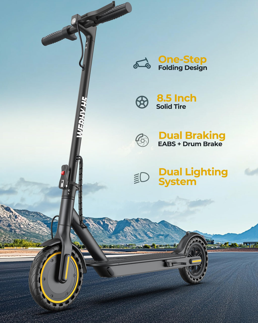 WERHY 8.5" Electric Scooter - 350W/500W Motor, 19/22 MPH