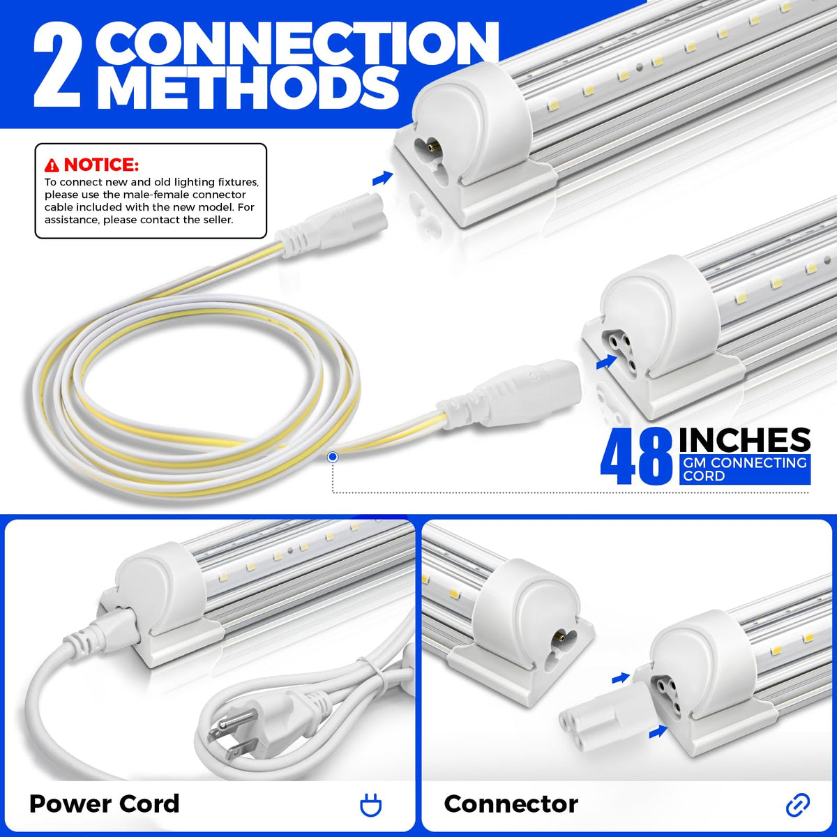 BARRINA T8 LED Grow Light Strips - Full Spectrum 5000K, 6-Pack