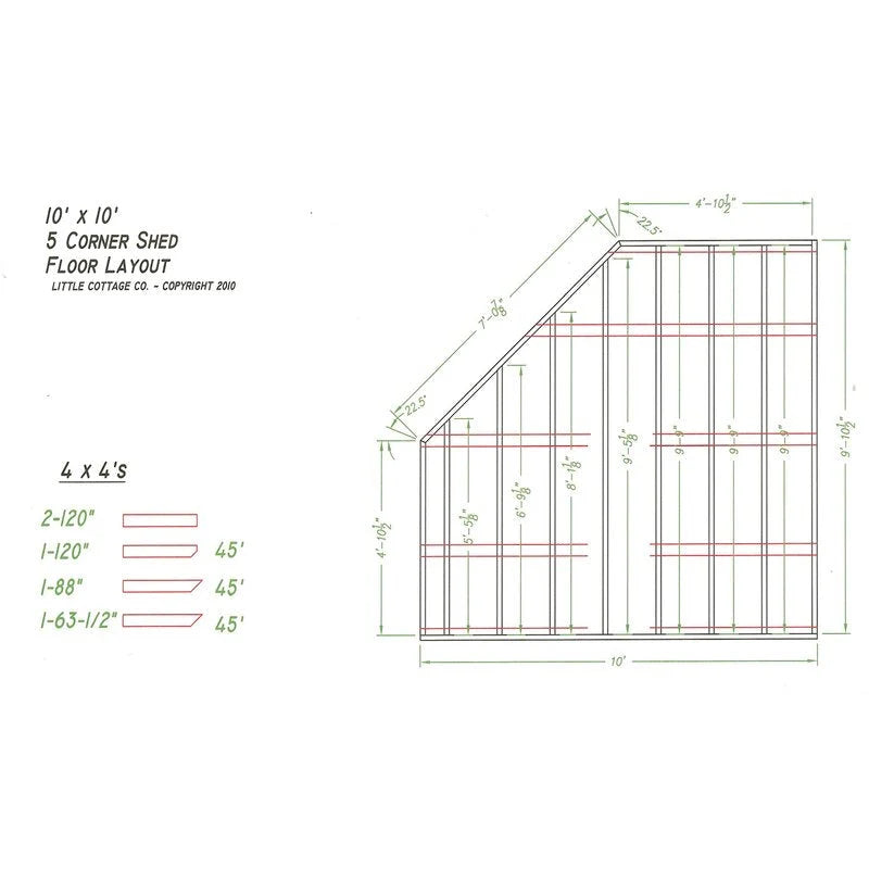 Colonial 10 ft. W x 10 ft. D Wooden Storage Shed