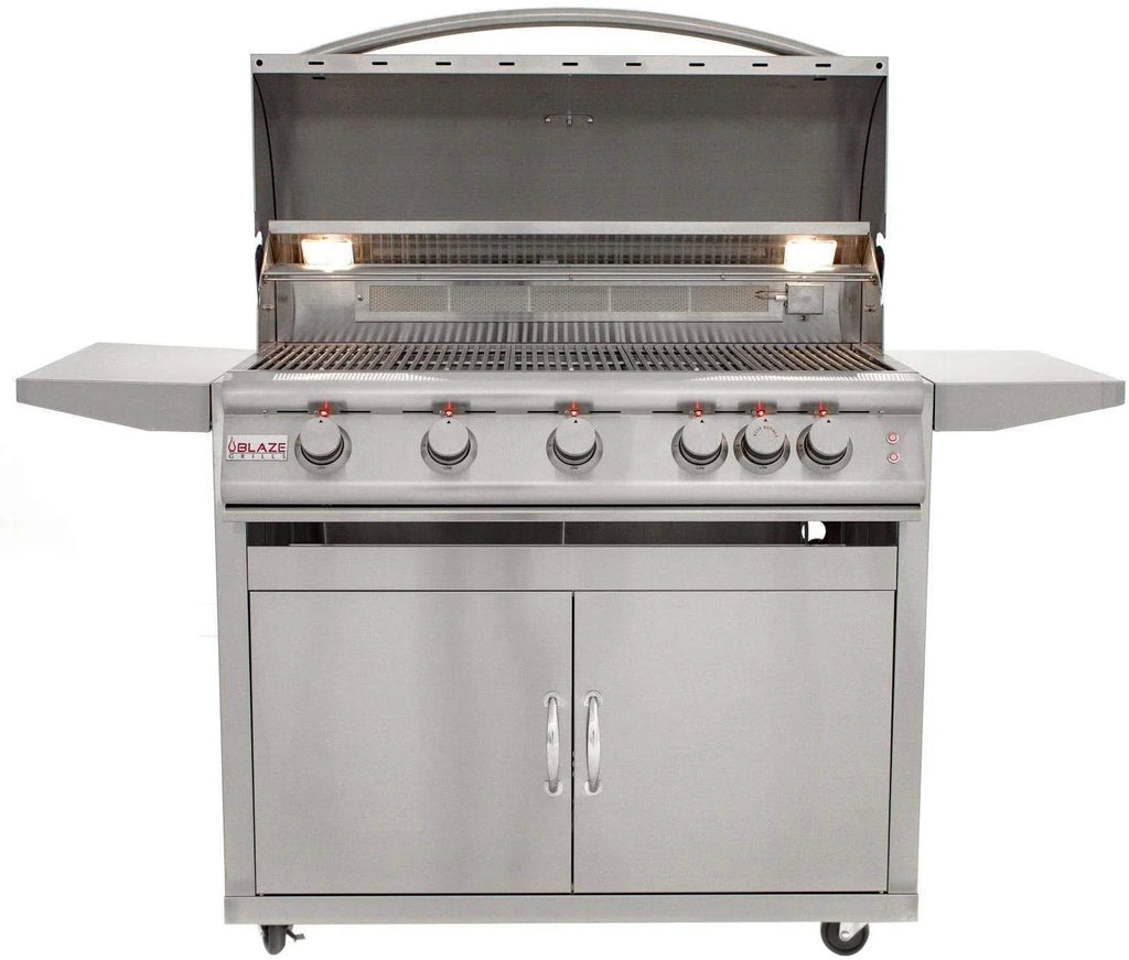 Blaze Freestanding Grill with Lights (BLZ-5LTE2-LP-BLZ-5-CART), 40-inch, Propane Gas