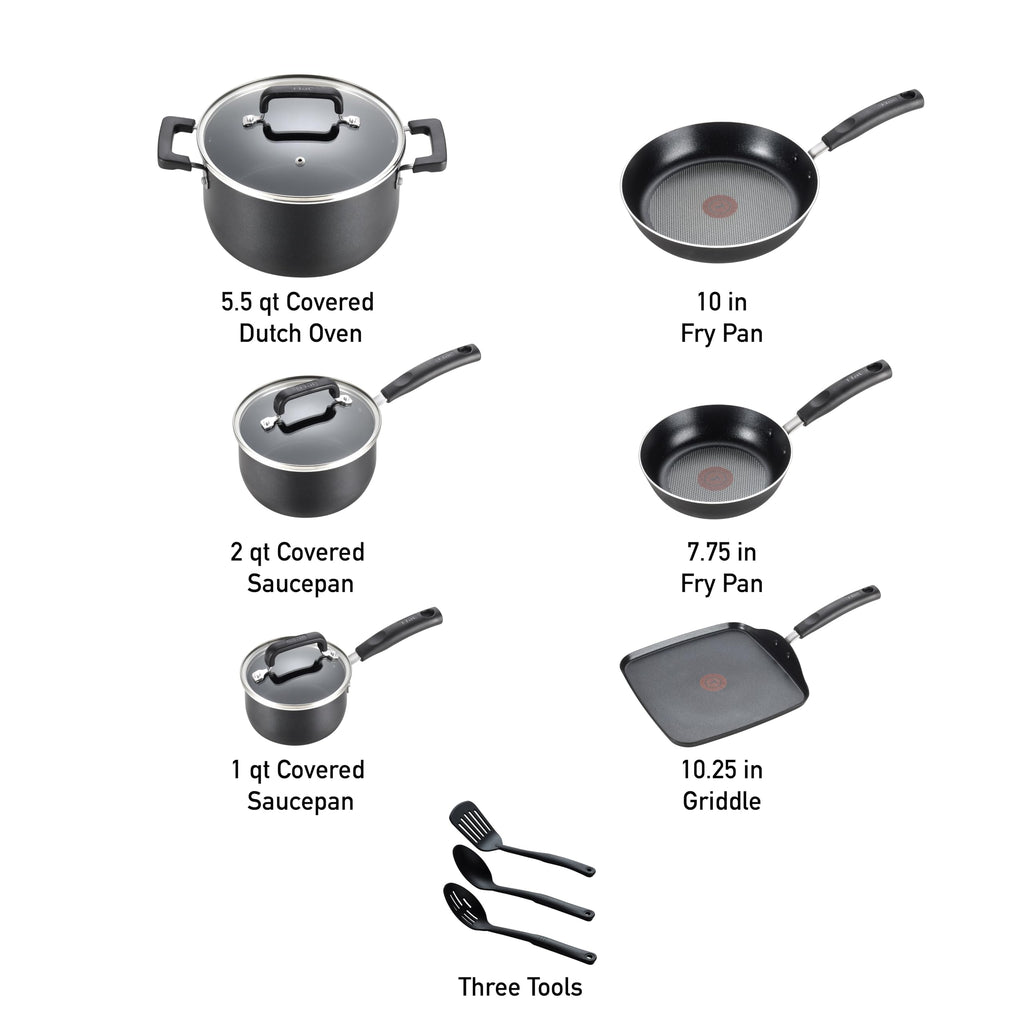 GROUPE SEB T-Fal Signature Nonstick Cookware Set, 12 Piece