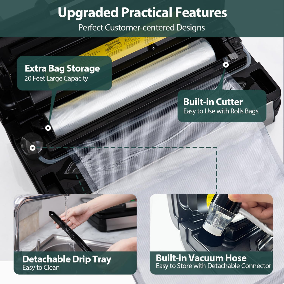 BEELICIOUS PRO 95kPa Vacuum Sealer Machine with AquaLock Technology