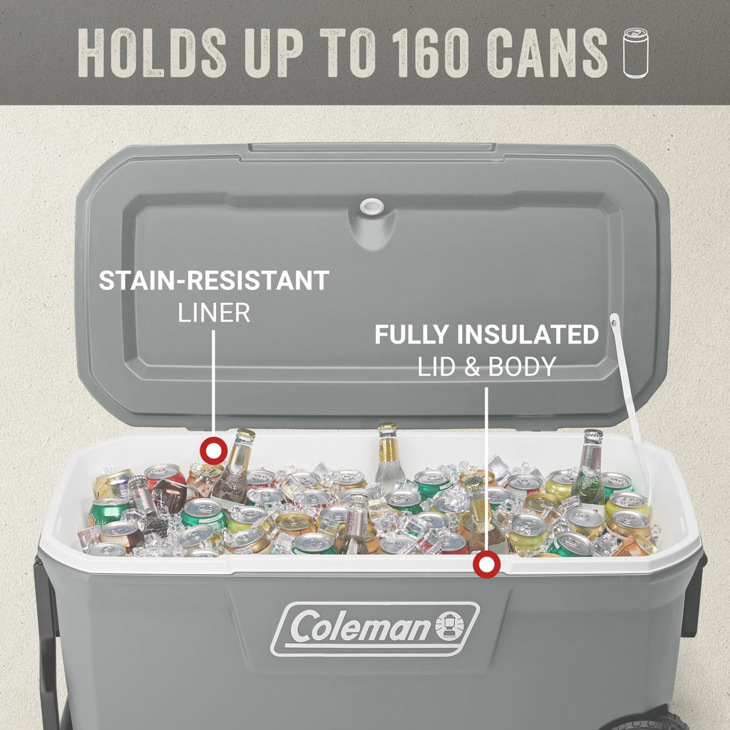 COLEMAN Classic Series 100-Quart Insulated Rolling Cooler