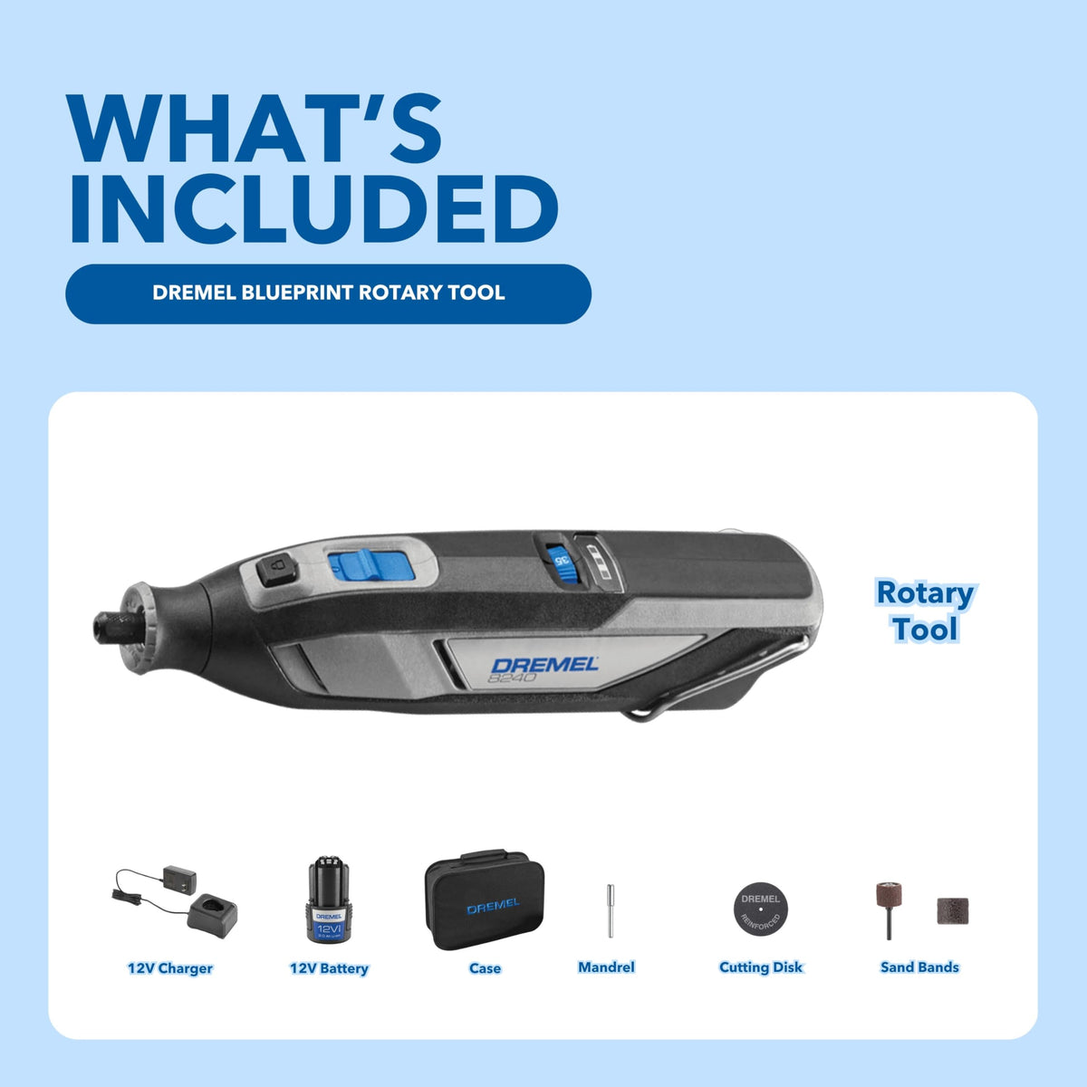 DREMEL 8240-5 12V Rotary Tool Kit with Battery and Accessories