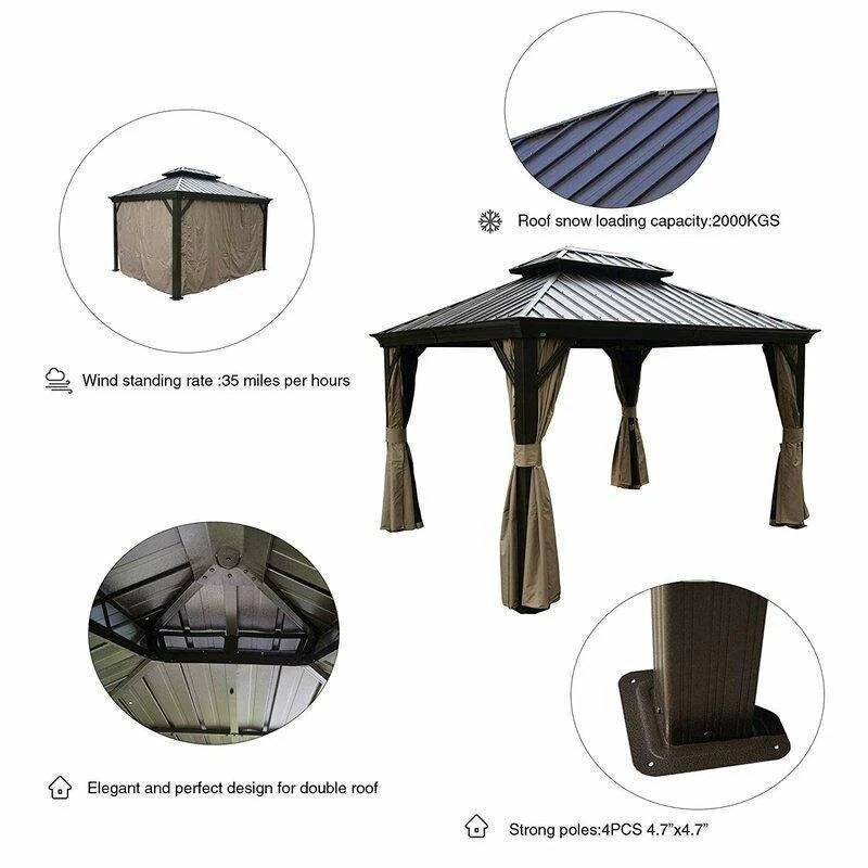 Dahlin Hardtop 12 Ft. W X 10 Ft. D Aluminum Patio Gazebo