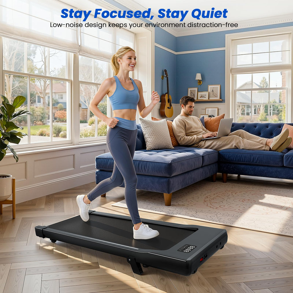 DEERRUN Under Desk Walking Pad Treadmill for Home & Office