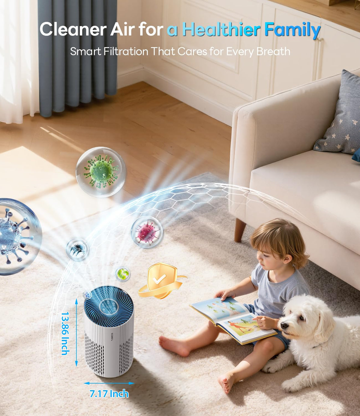 ECOSELF HAP604 Air Purifier for Large Rooms up to 1500 Ft²