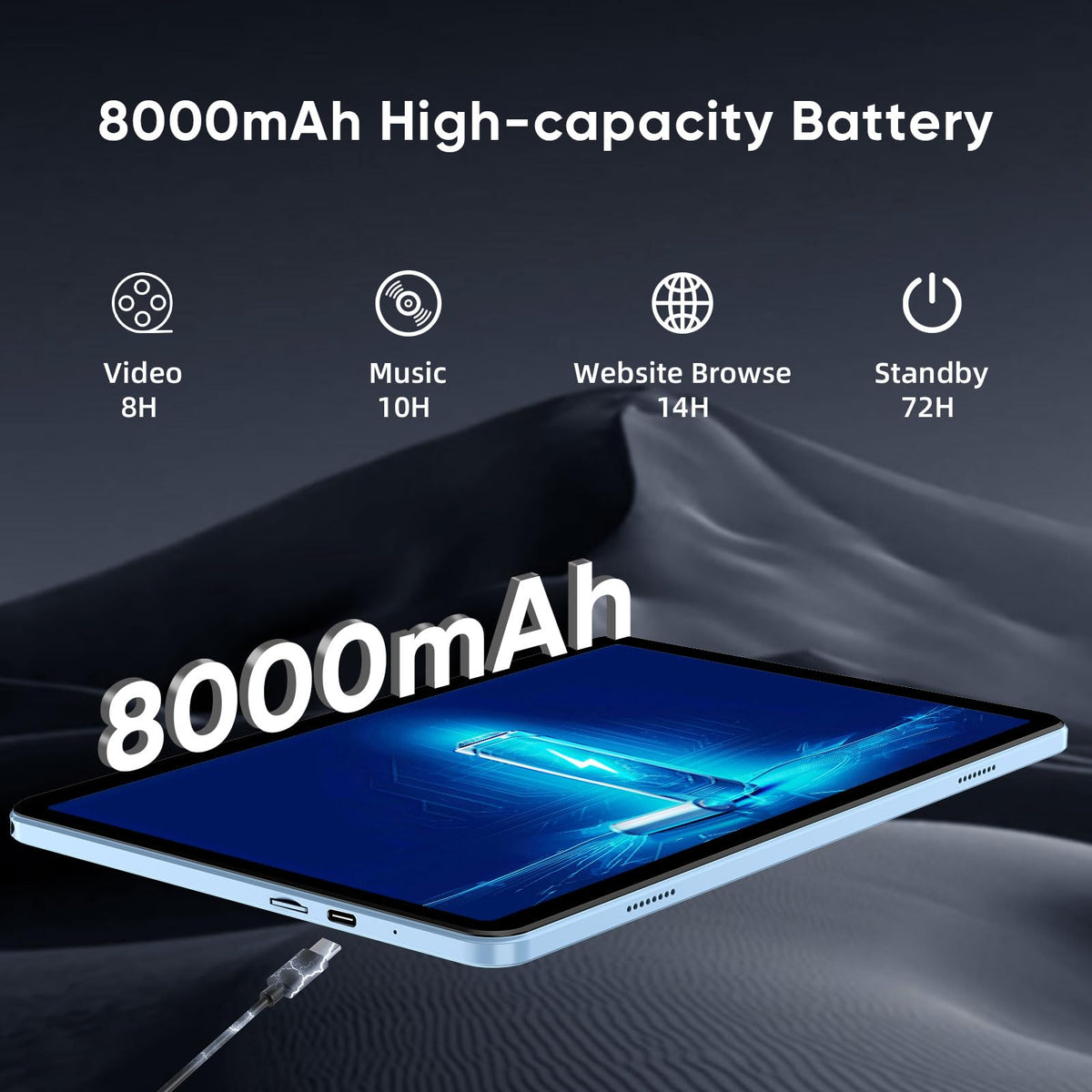 WXUNJA Android 16 Tablet - 11" Octa Core, 128GB, 8000mAh