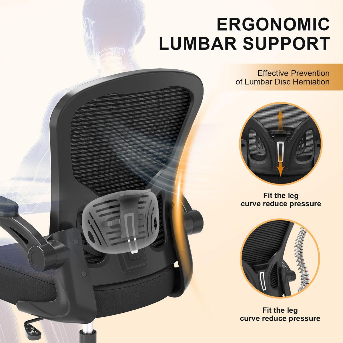 SYNORLA Ergonomic Office Chair - High Back Mesh, 330LBS Capacity