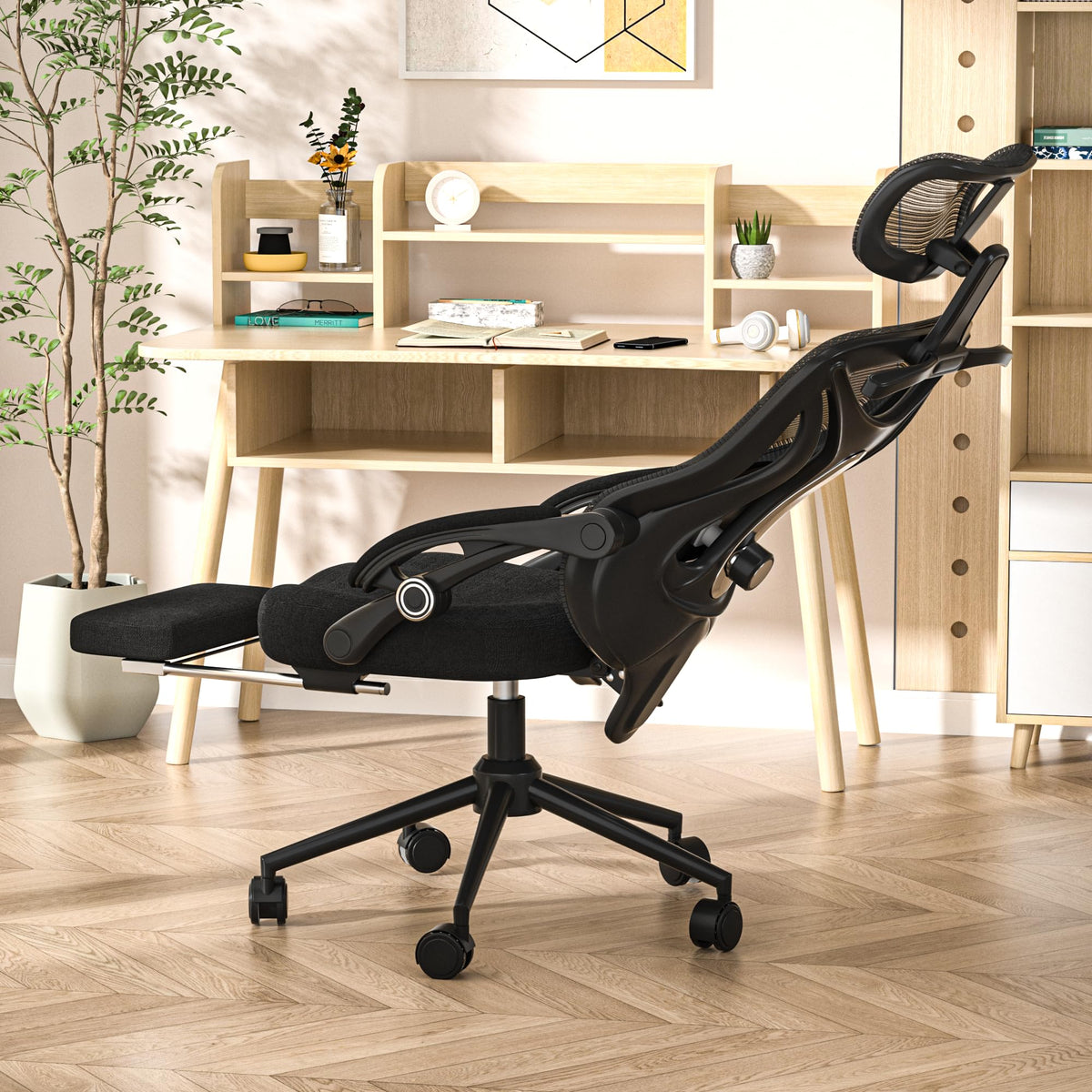 CYKOV Ergonomic Office Chair with Footrest & Lumbar Support