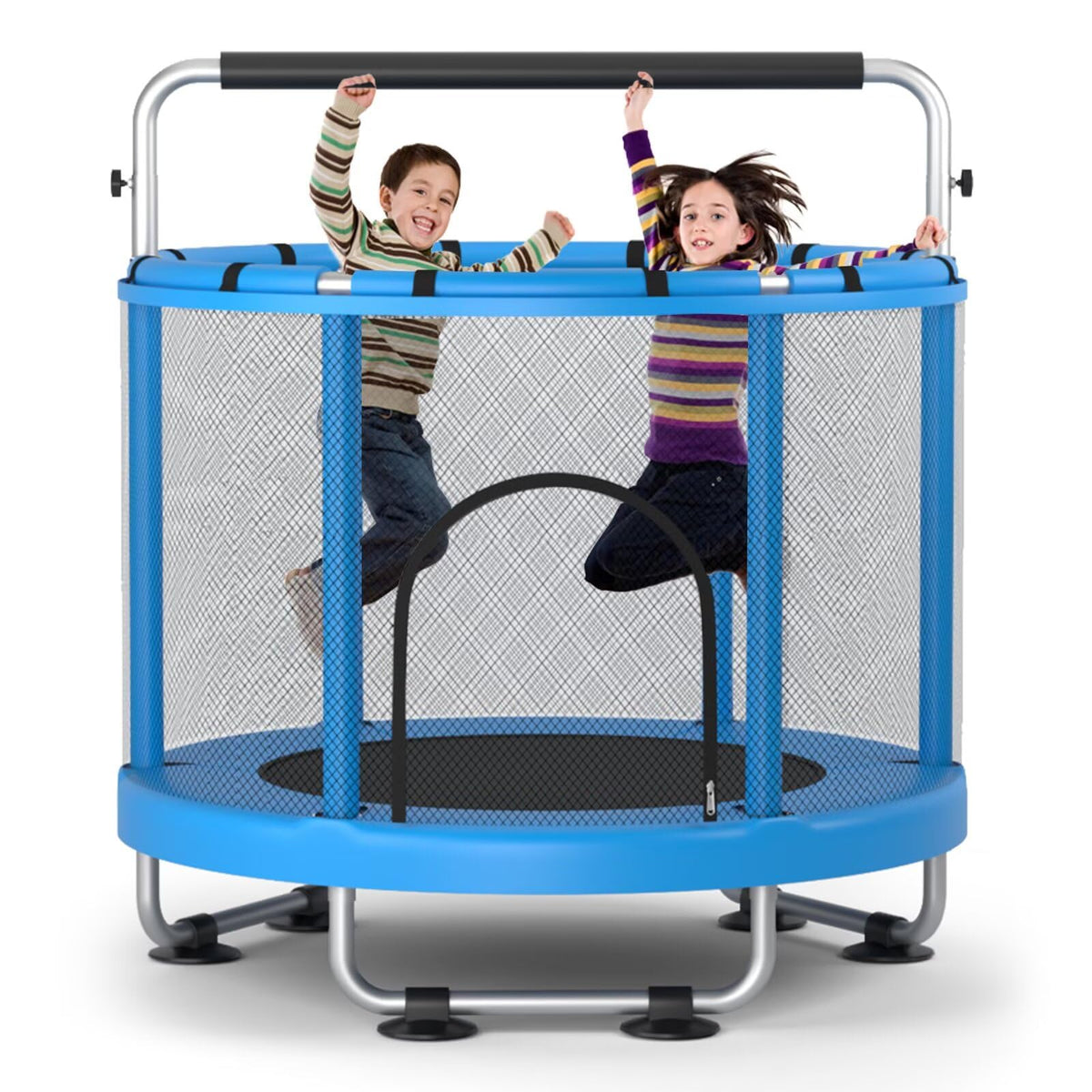 ZCMHAXJ 55" Kids Trampoline with Enclosure & Adjustable Bar