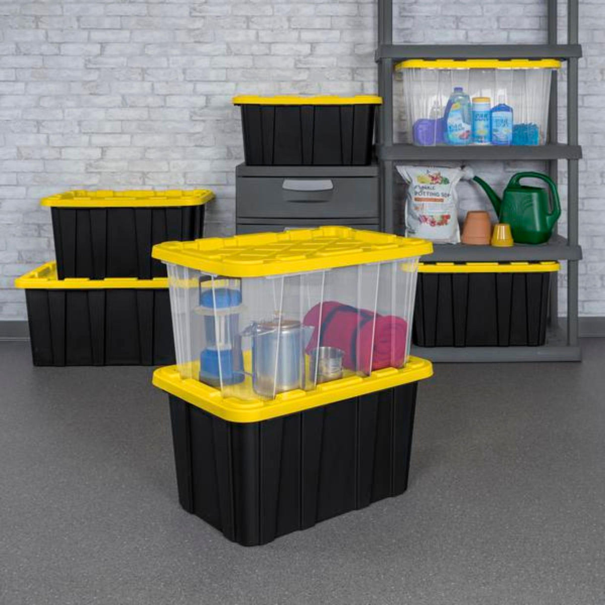 STERILITE 27 Gallon Heavy-Duty Storage Tote - 4-Pack Bins