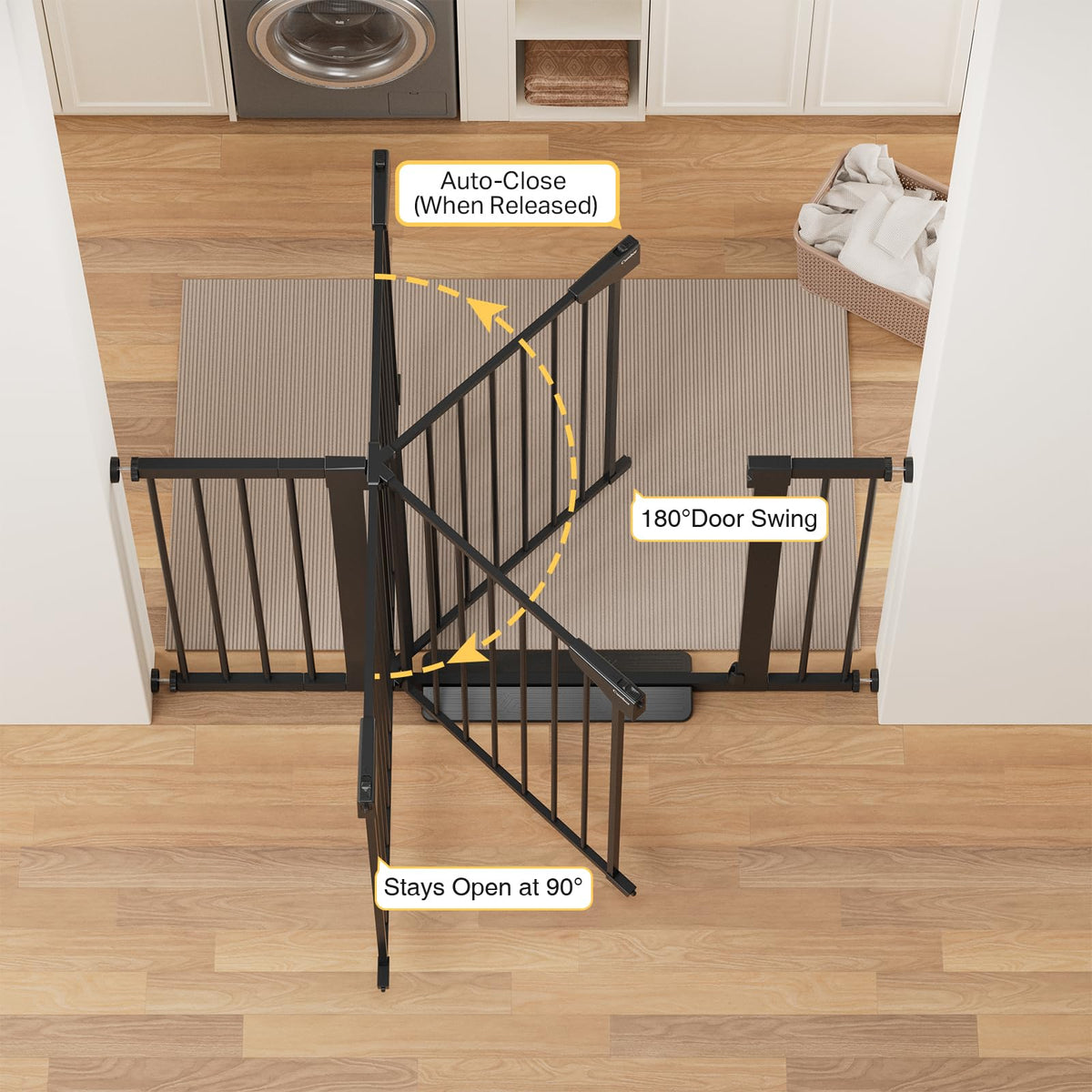 CUMBOR 29.7-48" Baby Gate for Stairs and Doorways