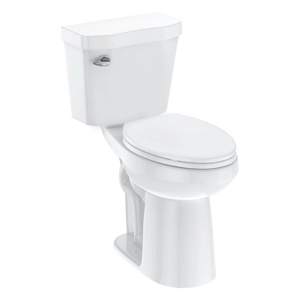 21Toilet, Elongated Toilets for Bathrooms, Two-Piece Toilet with Soft Close Seat, 1.28 Siphonic Flush Toilet with Universal Height ADA Cotton White