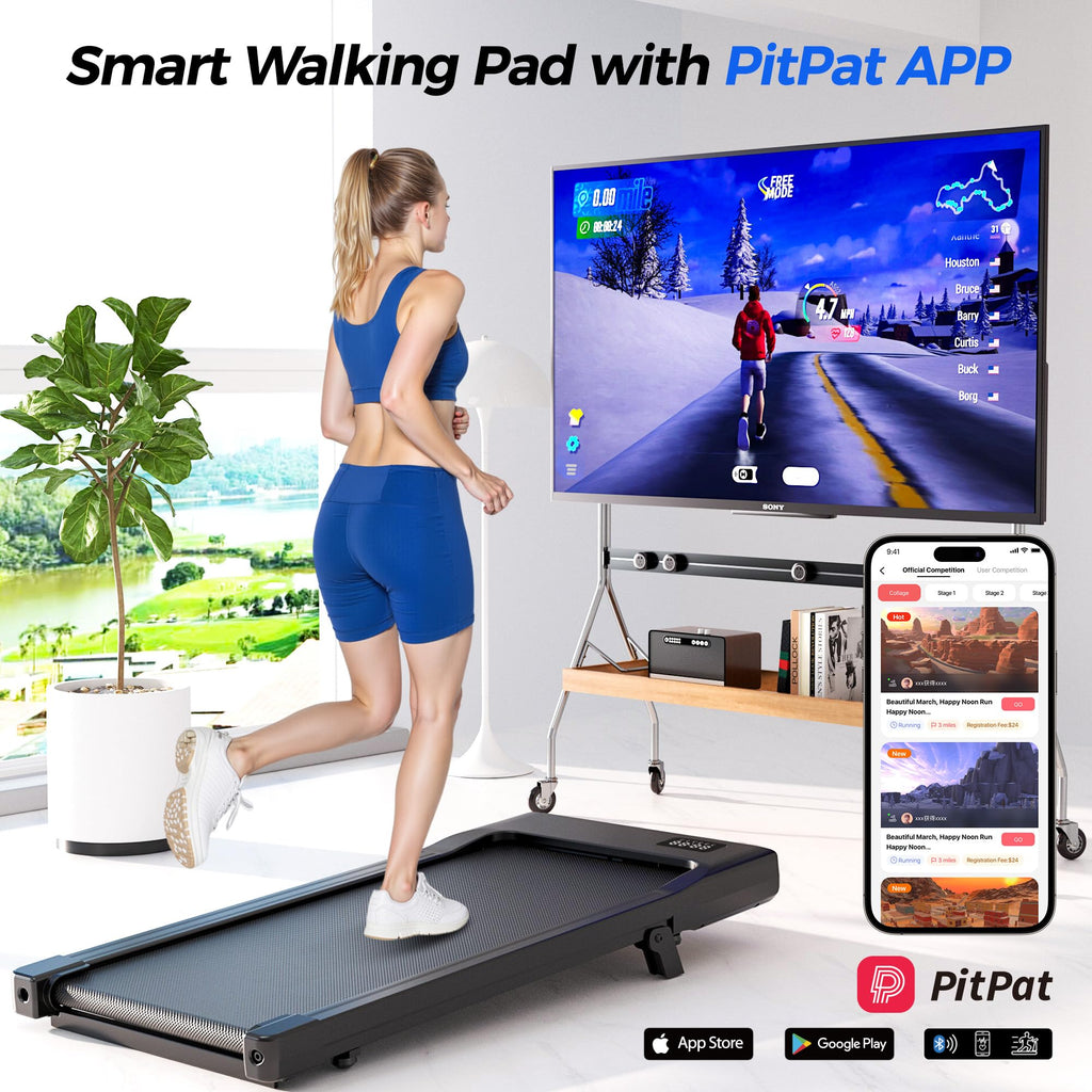 SUPERUN Walking Pad with Incline - 3 in 1 Portable Treadmill