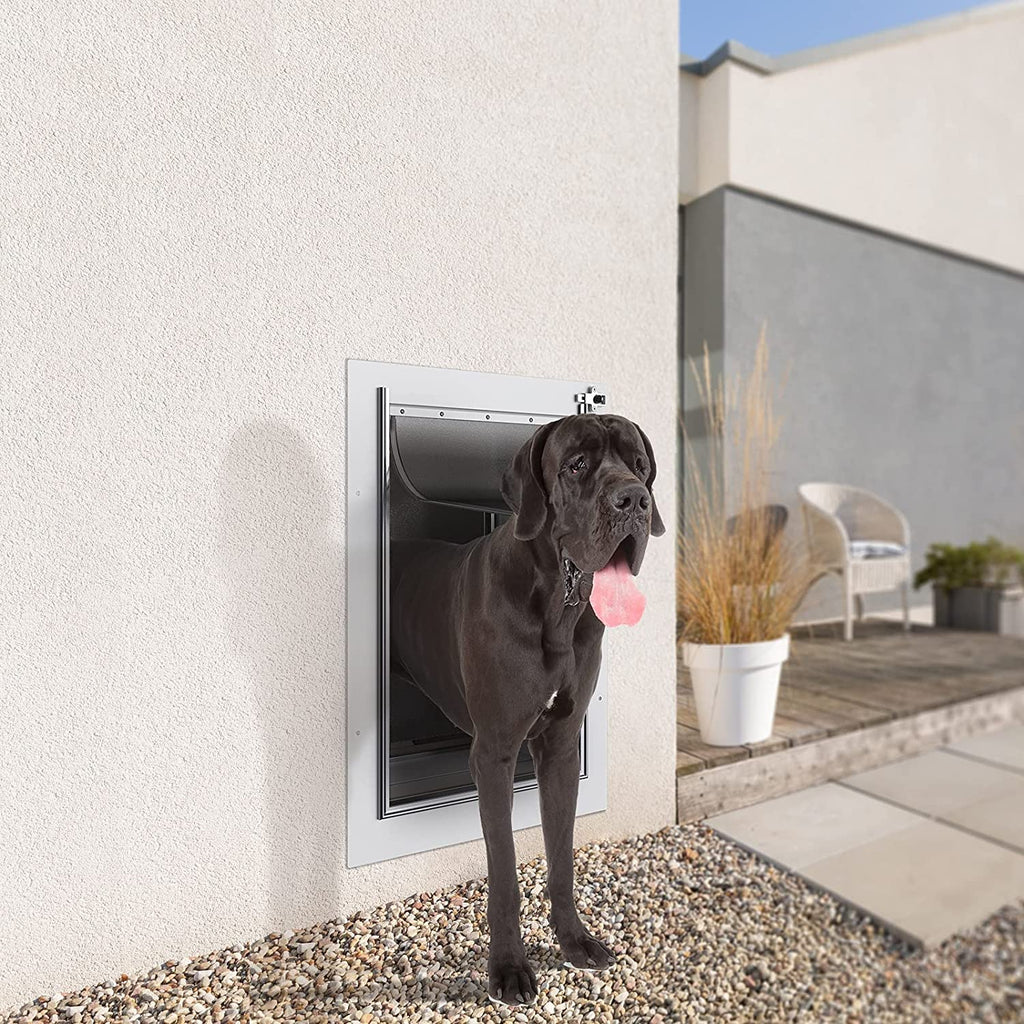 BABONI Pet Door for Wall - 3-Flap Steel Frame Cat & Dog Door