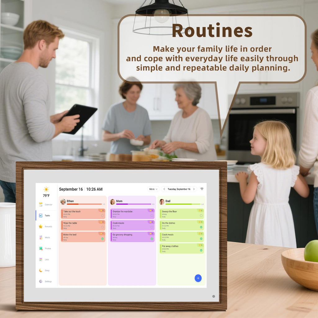 CANUPDOG 10.1 Inch Digital Calendar Chore Chart with Touchscreen