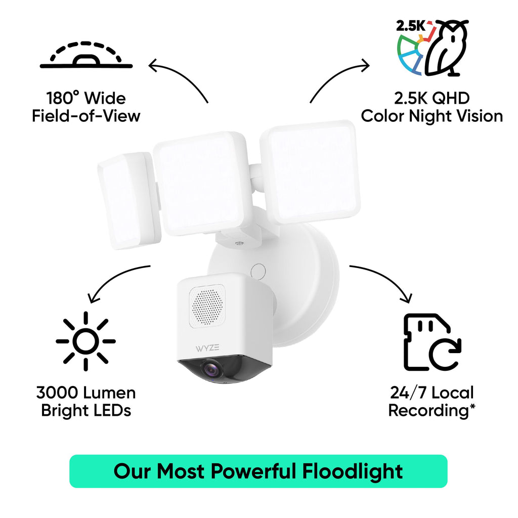 WYZE Floodlight Camera Pro - 2.5K HD Outdoor Security