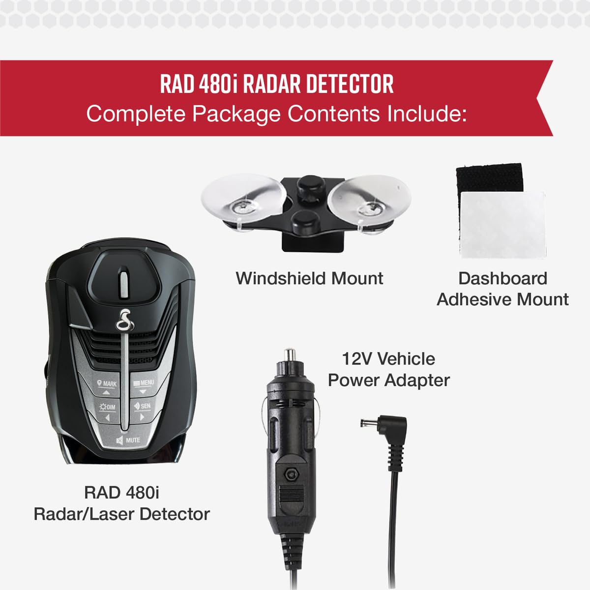 COBRA RAD 480i Laser Radar Detector - Long Range, Bluetooth