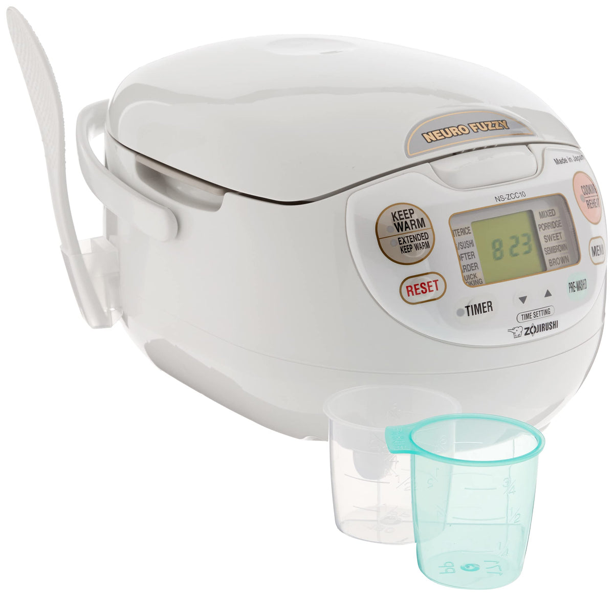 ZOJIRUSHI NS-ZCC10 Neuro Fuzzy Rice Cooker & Warmer, White