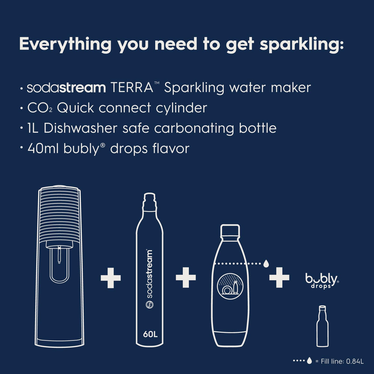 SODASTREAM Terra Soda Streaming Machine Starter Kit - Black