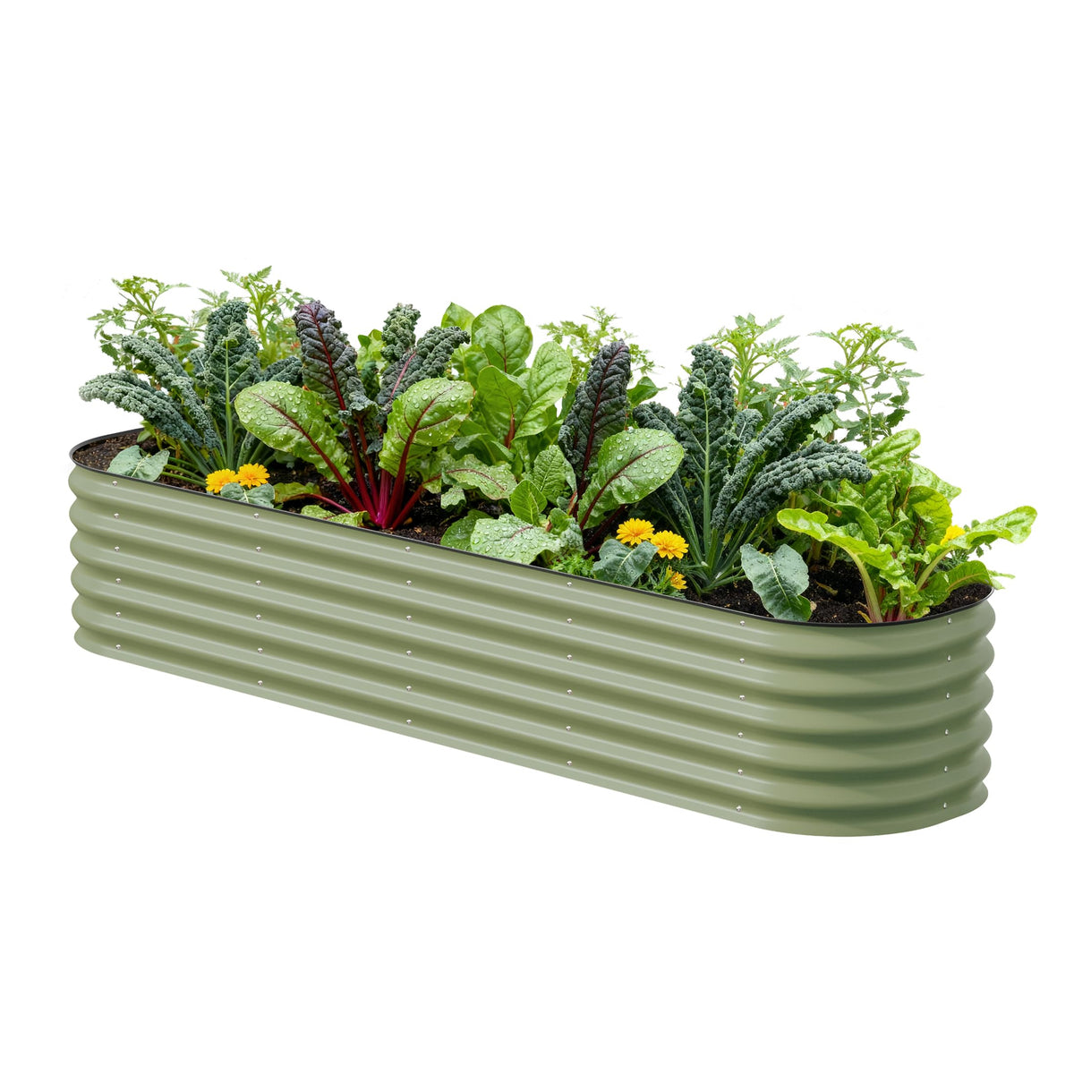 VEGO GARDEN Raised Garden Bed Kit - 17" Tall Metal Planter Box
